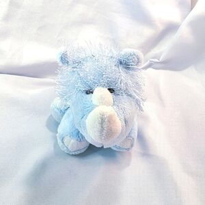 Webkinz Blue Rhino Plush Stuffed Toy HM196 Ganz Fuzzy Eyelash No Code 9 Inch